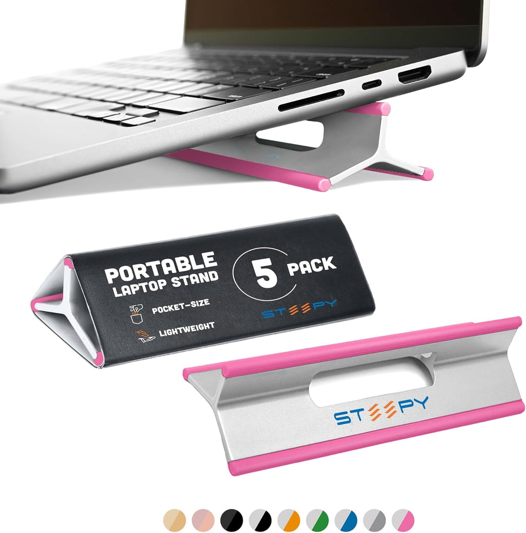Steepy Adjustable Laptop Stand - 3 Heights, Portable & Compact - Laptop Riser for Desk & Home - Adjustable Height