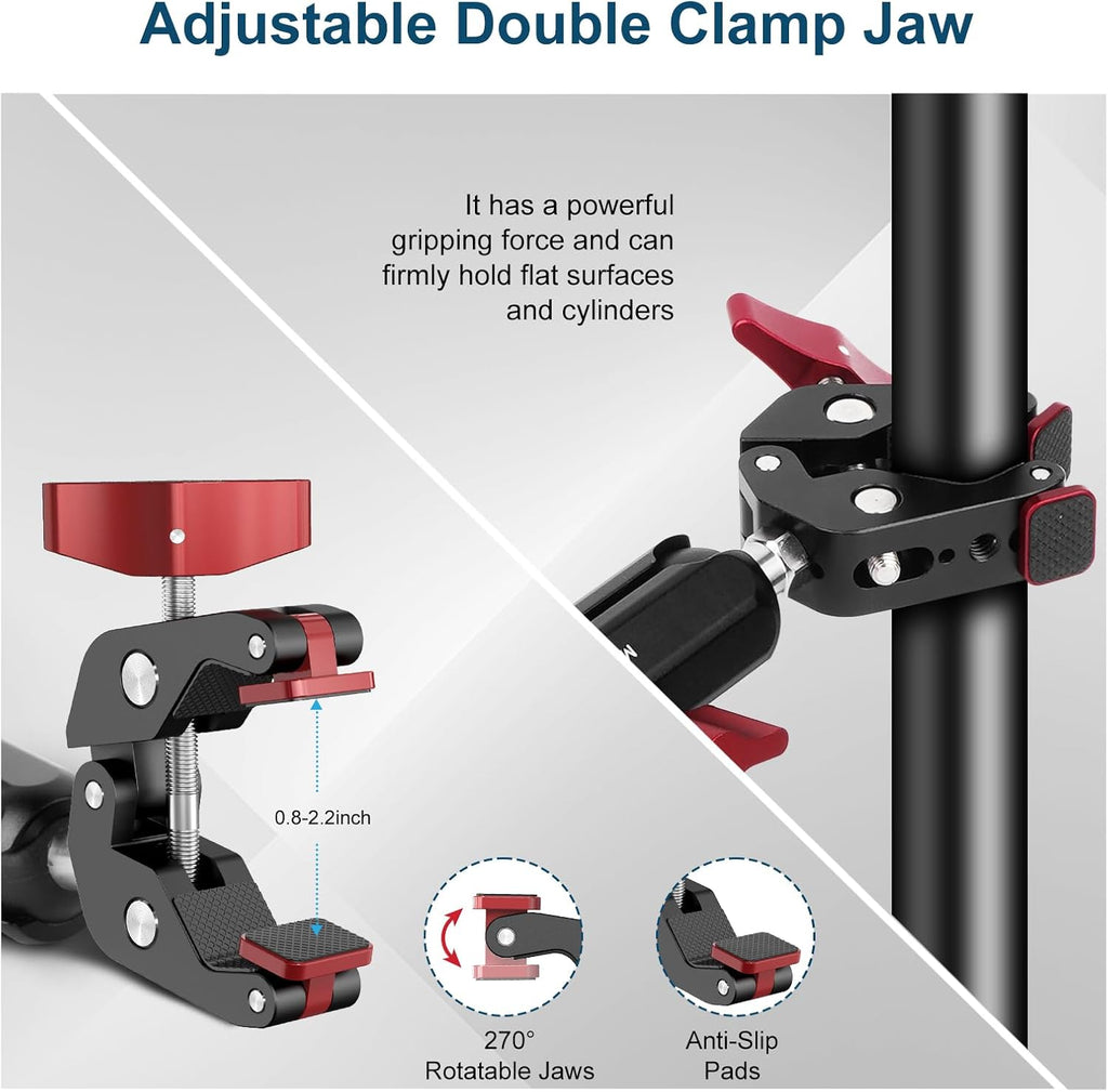 Motorcycle Mount kit for Insta36O X5 X4, Bike Handlebar Clamp Mount and 59" Invisible Selfie Stick Bundle Kit, Heavy-Duty Super Clamp Camera Ebike ATV Mount for G02/3 /3S/Ace, GoPr0 13,JC017