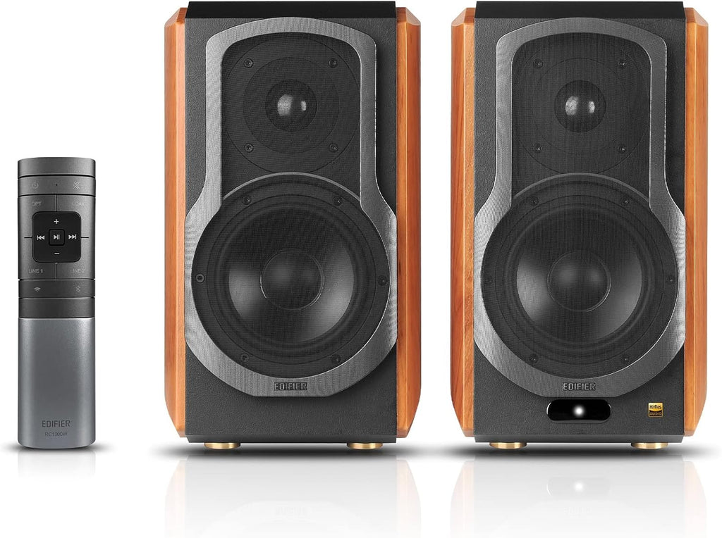 Edifier S1000W WiFi Audiophile Active Bookshelf 2.0 Speakers, 120W RMS Wireless HiFi Bluetooth Sound System Works with Alexa, Optical/RCA x 2 Coaxial, Supports AirPlay 2, Spotify Tidal Connect- Pair