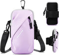 Phone Holder Arm Bands, Small Crossbody Shoulder Holsters Bag with Arm Band, Fits iPhone and All Cell Phones, Use for Running, Walking, Hiking & Biking (Plus Size Purple)