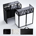DJ Table Stand Portable booth, Foldable DJ Stand Booth, Heavy-Duty Adjustable Height DJ Facade Booth, Easy to Assemble, Stylish, Convenient to Store and Transpor