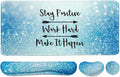 Large Mouse Pad and Keyboard Wrist Rest, Desk Pad for Keyboard and Mouse, 4-in-1 Large Gaming Mouse Pad with Wrist Support for Home Office Study Game-Stay Positive
