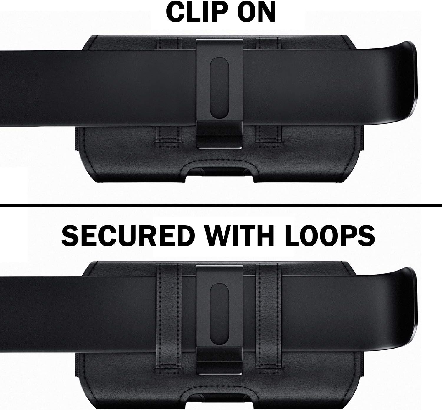 DeBin Case for Galaxy S25 S24 5G S23, S22, S21, S20, S10, S9, A10e, A01, Note 10, Cell Phone Belt Holster Clip Pouch Holder Cover (Fits Samsung with Case on) Black