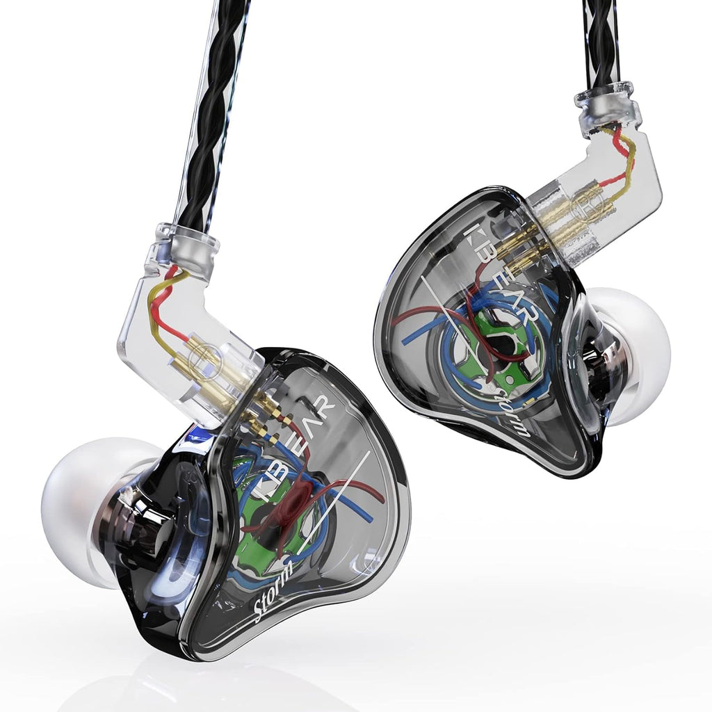 YINYOO KBEAR Storm Professional in Ear Headphones Monitor Earphones for Singers Drummers Musicians Bassists, Custom Wired Earbuds IEM, Hi Res Detachable OFC Silver-Plated Cable Auriculares