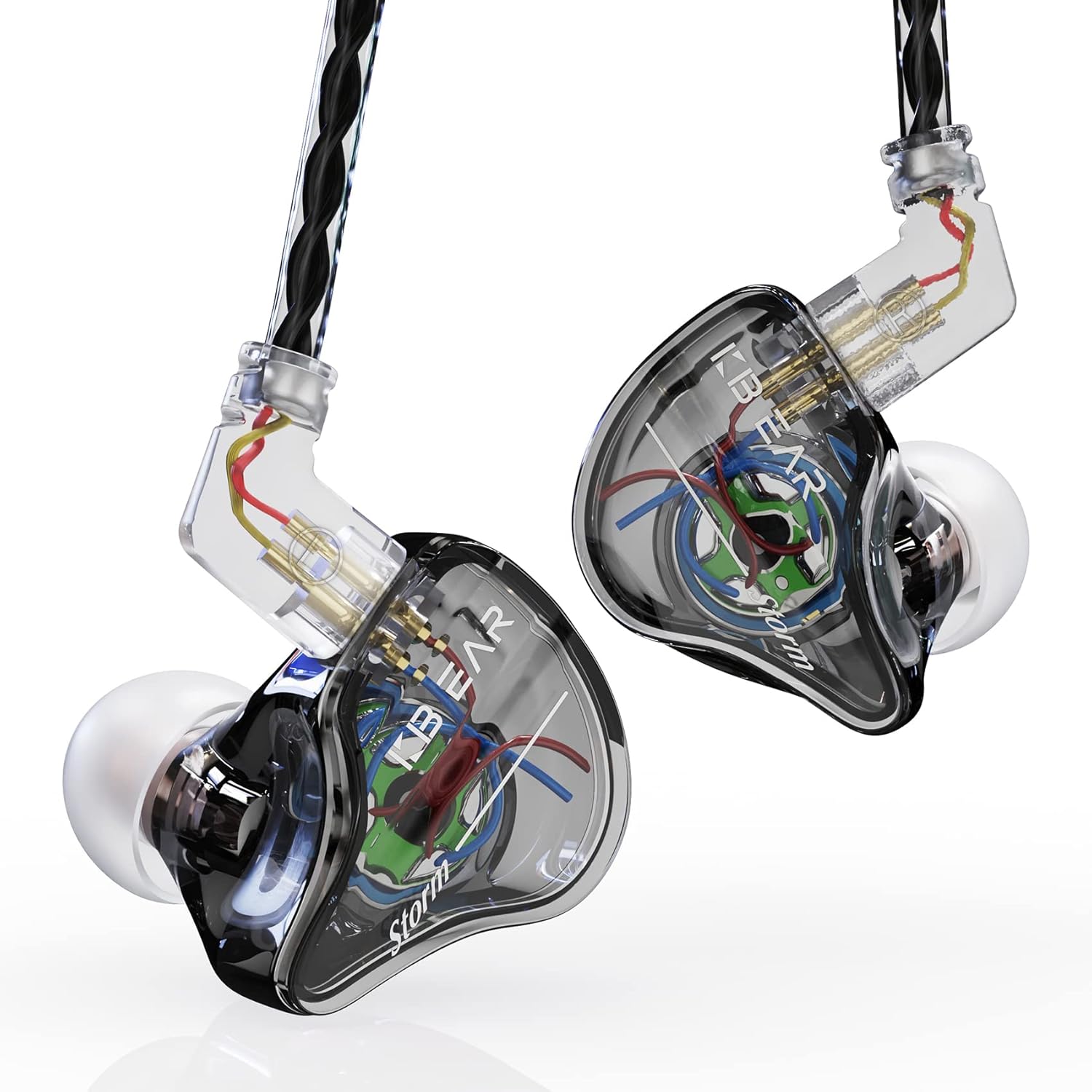 YINYOO KBEAR Storm Professional in Ear Headphones Monitor Earphones for Singers Drummers Musicians Bassists, Custom Wired Earbuds IEM, Hi Res Detachable OFC Silver-Plated Cable Auriculares