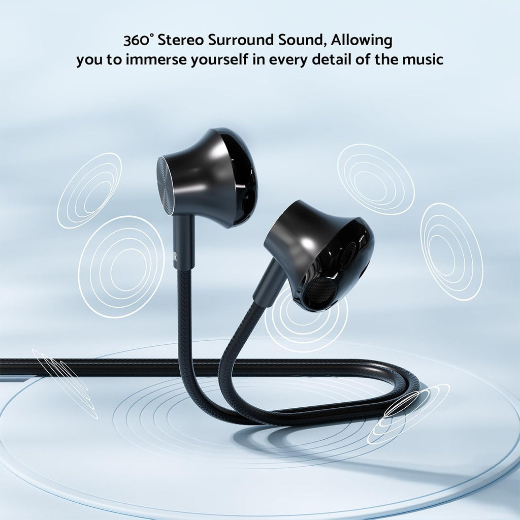 USB C Headphone with Microphone 3 Pack, Type C Wired Earbuds with Noise Isolating, in-Ear USB-C Earbuds Earphones Compatible with iPhone 15, iPhone 16, iPad