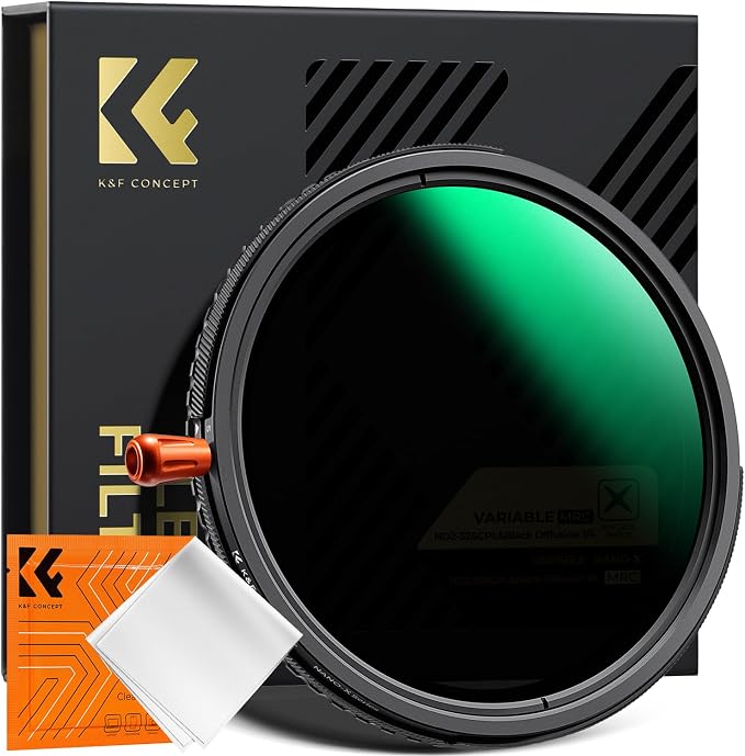 K&F CONCEPT 49mm Black Diffusion Mist Effect 1/4 & Variable ND2-32 & Circular by KFCONCEPT