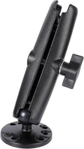 1" Ball Double Socket Arm with AMPS Hole Round Plate Base, Aluminum Alloy Arm&Drill Base, Compatible with RAM Mounts 1 Inch Ball Components, for Bike Car Motorcycle Phone Mount (6.69" Length)