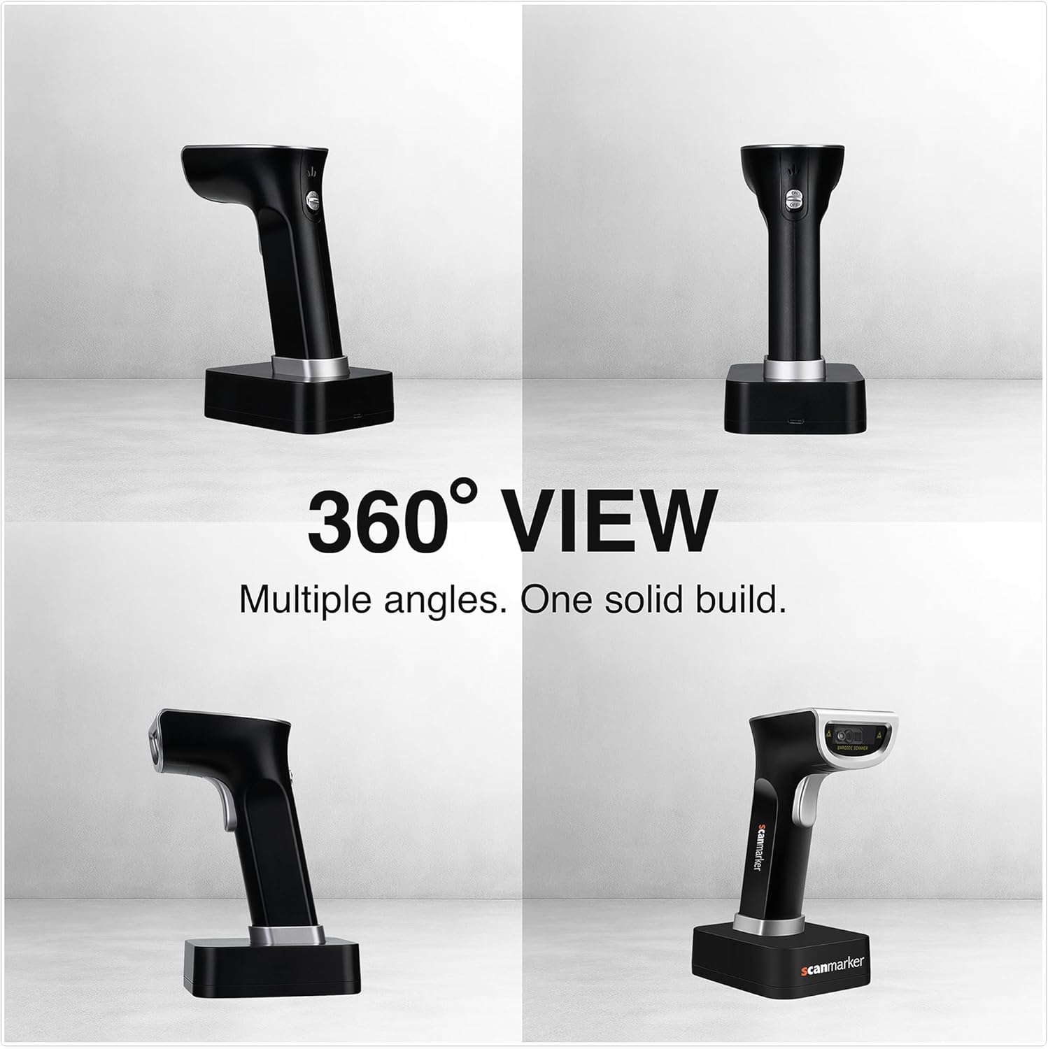 Scanmarker 1D/2D Wireless Barcode Scanner – Boost Speed & Accuracy with Bluetooth & 2.4G Modes – Handheld QR Code Scanner with Charging Stand for Easy scanning on Laptop, iOS & Android