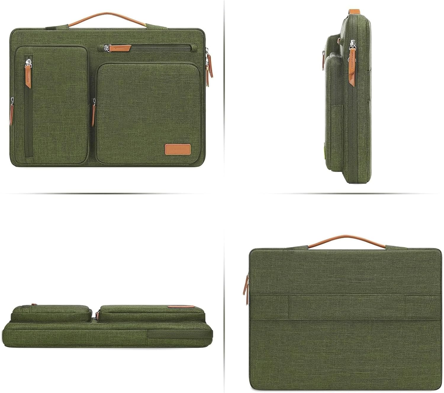 MOSISO 360 Protective Laptop Case 13 inch, 13 inch Laptop Sleeve Compatible with MacBook Air M4 M3 M2 M1 2025-2018/Pro M2 M1 2025-2016, Side Open Carrying Case with 4 Zipper Pockets&Handle,Olive Green