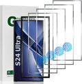 [4Pack] Screen Protector For Galaxy S24 Ultra [Tempered Glass] [Japan Glass with 9H Hardness] Fingerprint unlock with installation frame HD clear Screen Protector