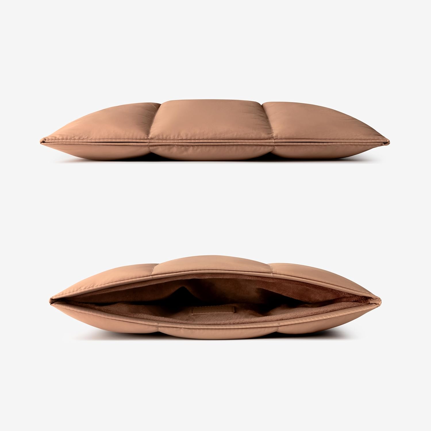 Comfyable Puffy Laptop Sleeve 15 Inch 16 Inch, Quilted Puffer Laptop Carrying Case, Pillow Pouch Compatible for MacBook Air 15 in M4 2025 & MacBook Pro 16 in M4 2024, Brown