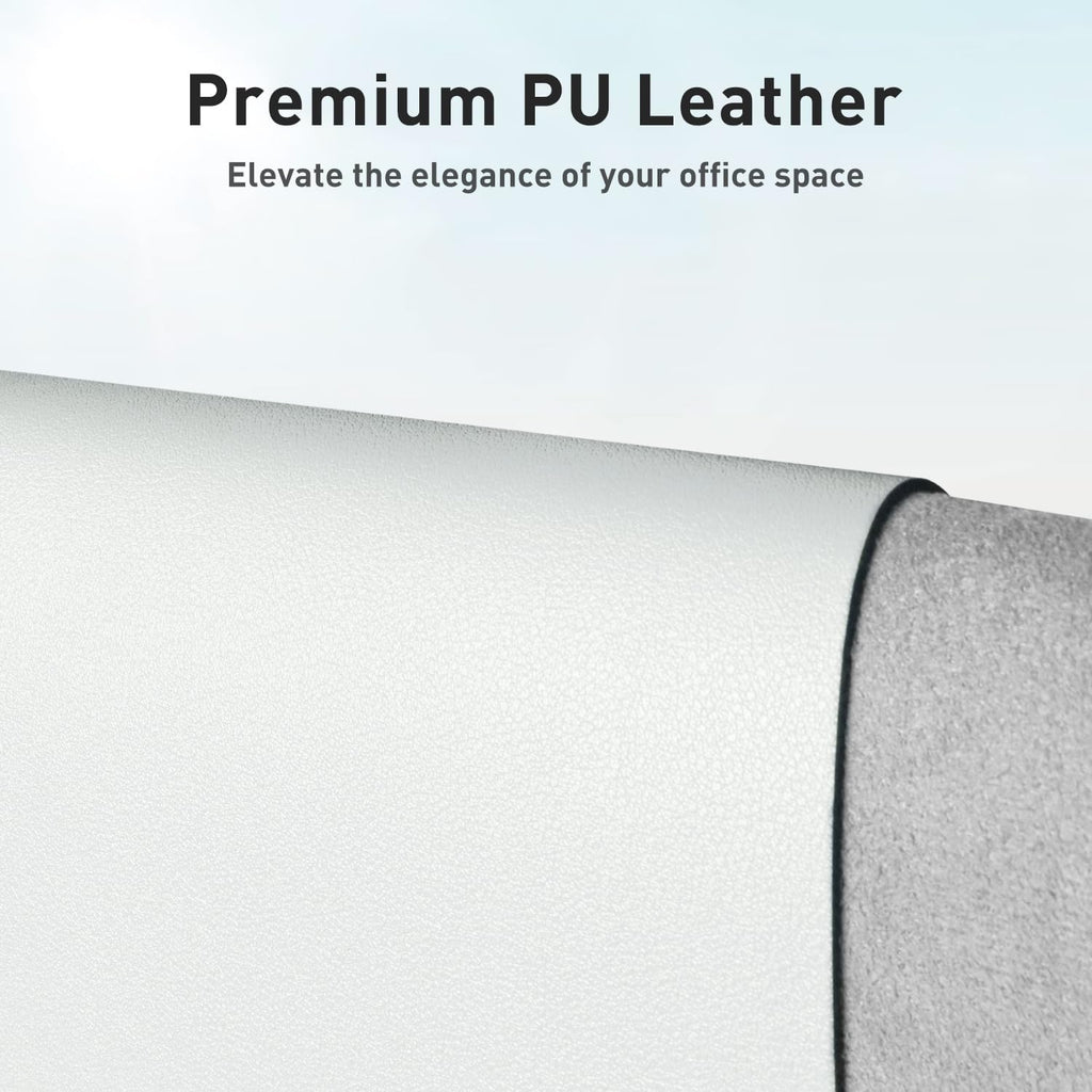 Aothia Leather Desk Pad Protector, Office Desk Mat, Large Mouse Pad, Non-Slip PU Leather Desk Blotter, Laptop Desk Pad, Waterproof Desk Writing Pad for Office and Home (48"x17", Barely Grey)