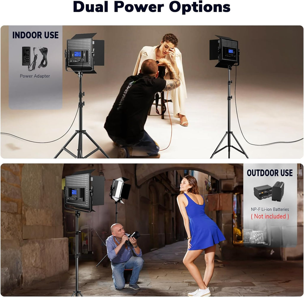 Pixel K80 Bi Color Photography Lighting with Remote, 2-Pack 45W 3200K-5600K Dimmable LED Video Light, Panel Light for Studio/Gaming/Streaming/YouTube/Videography/Film/Video Recording