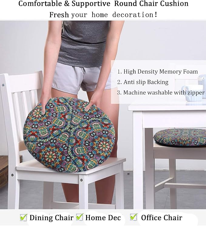 Sigmat Memory Foam Seat Cushion Anti-Slip Soft Round Stool Cushion Chair Pad 16 - Image 7