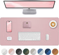 Non-Slip Desk Pad,Mouse Pad,Waterproof PVC Leather Desk Table Protector,Non-Slip PU Leather Desk Blotter, Easy Clean Laptop Desk Writing Mat for Office Work/Home/Decor(Light Pink, 24" x 13.7")