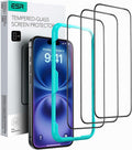 ESR 3 Pack for iPhone 16 / iPhone 15 Screen Protector, [9H Hardness] [Military Grade Shatterproof] Full Coverage Tempered Glass Film with Easy Installation Tool, HD Clear, Scratch Resistant