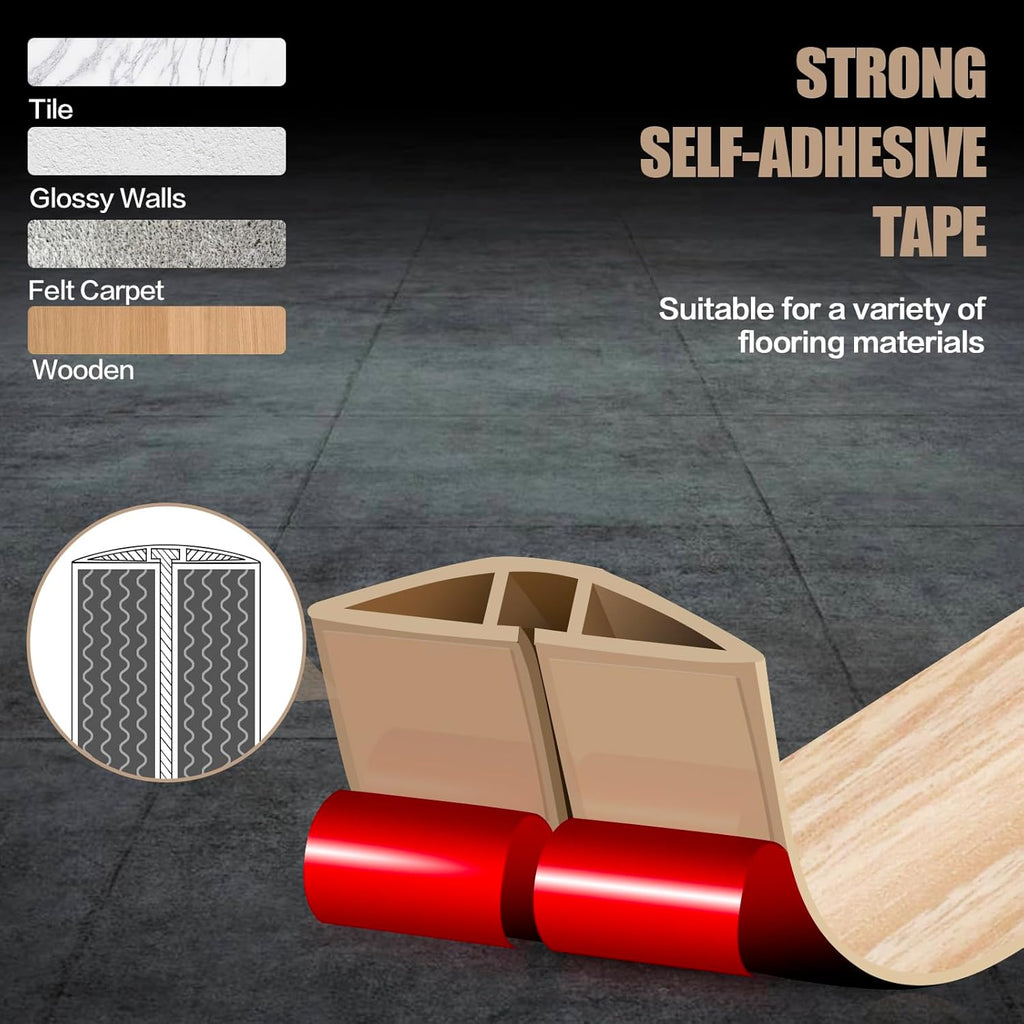 Floor Cord Cover Cavity 0.8"x0.37" Self Adhesive Cord Hider, 10FT Low Profile Cable Management, Extension Strip Protector for Wires, Prevent Cable Trips for Offices, Gyms,(Wood Light Yellow)