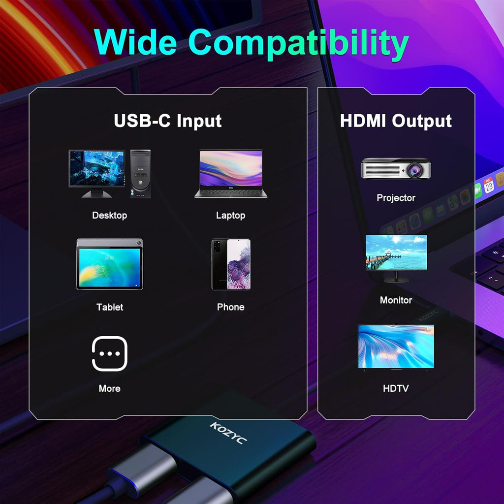 USB C to Dual HDMI Adapter 4K@60hz, Type C to HDMI Splitter Extended Display for MacBook/MacBook Pro Air Dell XPS13/15, Samsung Galaxy S9/S9+ [MST Mode (Extended displays) Only for Win OS], Green
