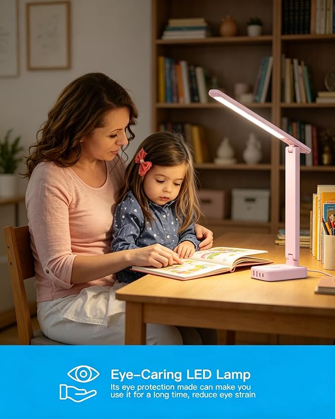 One Beat Small LED Desk Lamp Power Strip 5ft Extension Cord - Image 5
