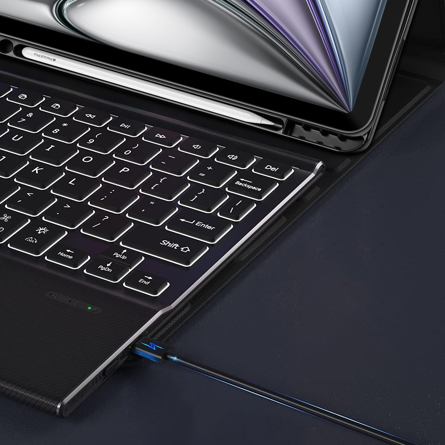 Sahara - Navigate Series Keyboard Case with Track Pad for iPad Air 11" (M2 2024/M3 2025), Black, (TB00425)