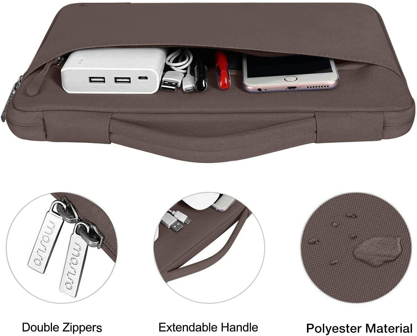 MOSISO Compatible with MacBook Air 13 inch Case 2025 2024 2023 2022 M4 A3240 M3 A3113 M2 A2681, Hard Shell&Sleeve Bag&Keyboard Skin&Webcam Cover&Screen Film for MacBook Air 13.6 inch, Beige Brown