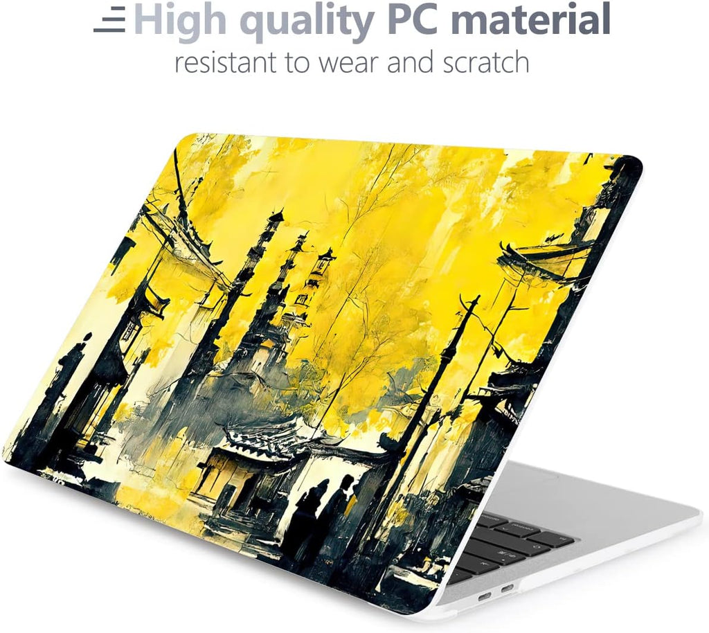 Batianda Design Case for M1 MacBook Air 13 Inch Model A2337 A2179 A1932 2021 2020 2019 Release,3D Painted Landscape Series Hard Shell with Keyboard Cover & Screen Protector, Autumn