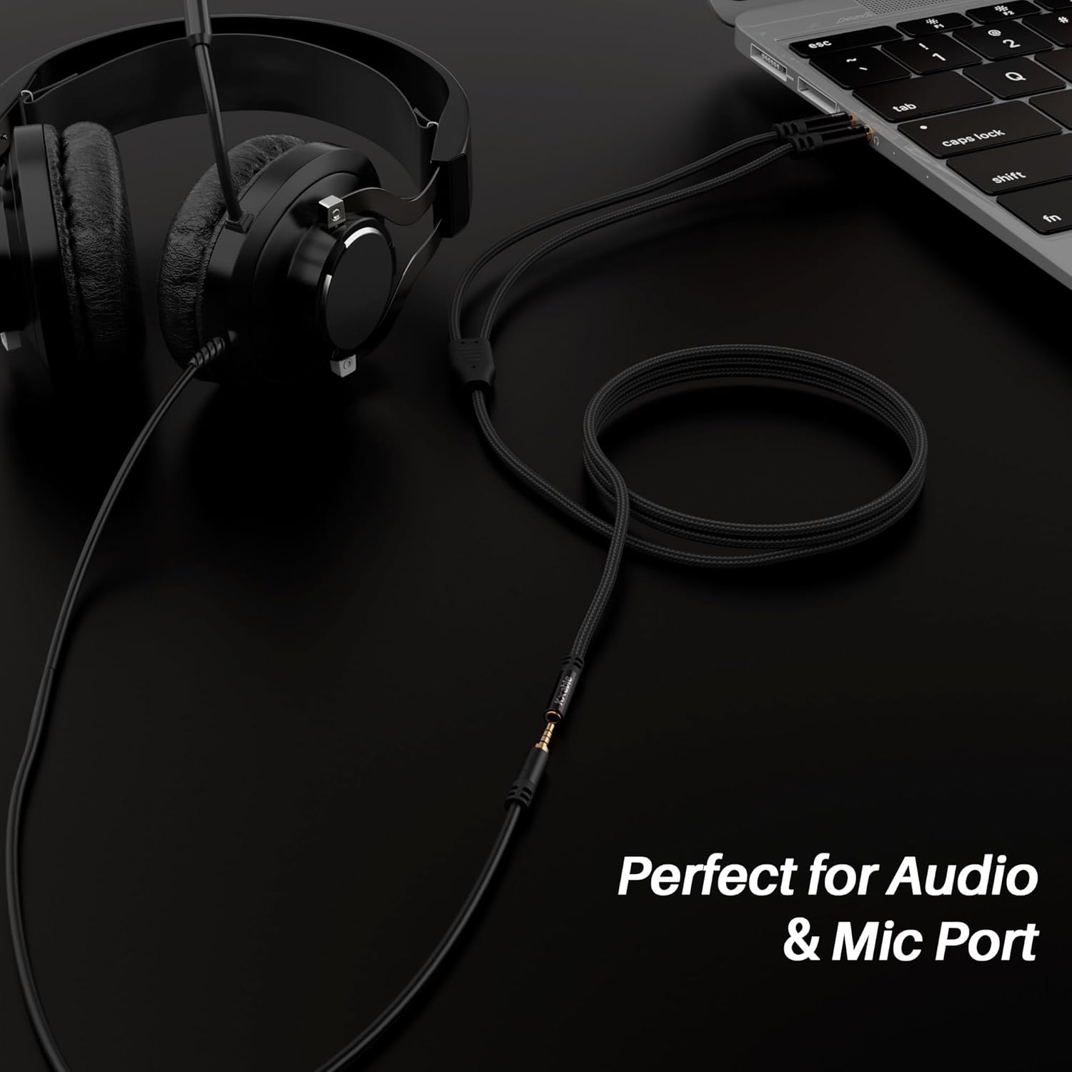 Headphone Splitter for Computer, 3.5mm Female to Dual 3.5mm Male Audio Splitter Cable, Stereo Jack Earphones Headset to PC Laptop Adapter, 1/8inch 2-in-1 Y Separator Aux Dongle Converters, 6FT