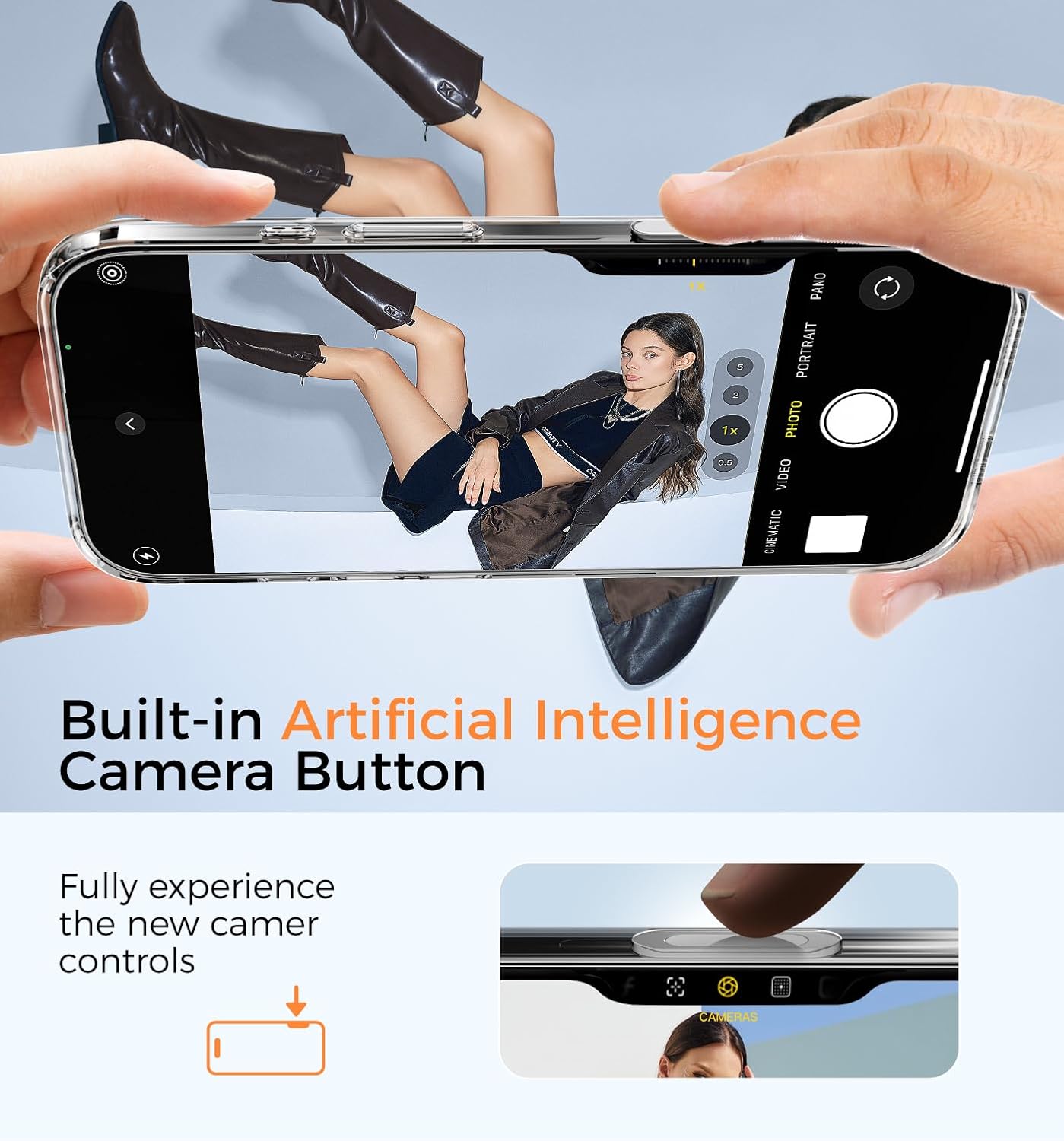 MAGIC JOHN 360° Rotatable Magnetic Invisible Stand for iPhone 16 Pro Max Case [Camera Control Button] [Compatible with MagSafe] 16FT Shockproof for iPhone 16 Pro Max Case 6.9'' with Kickstand, Clear