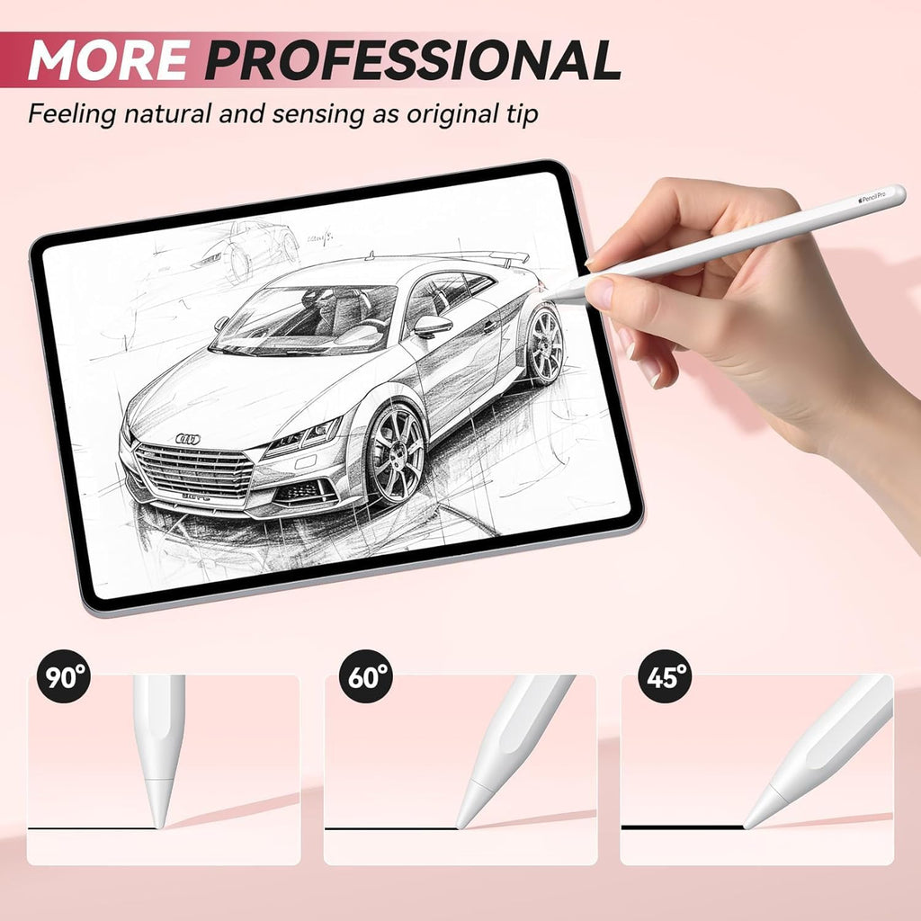 4Pack Replacement Pencil Tips for Apple Pencil Pro,Upgraded Pencil Tips Fit for Apple 2nd 1st Gen USB-C,Wear-Resistant & Precise Control Needle Pencil Tips with Case,IPad Pro Pencil Sets