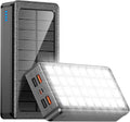 Solar Charger Power Bank 66800mAh Portable Charger with USB-C in/Output 22.5W QC3.0 Fast Charging 5 Out Ports Battery Pack Built-in 32 Led Flashlights for iPhone Samsung Tablet Camping