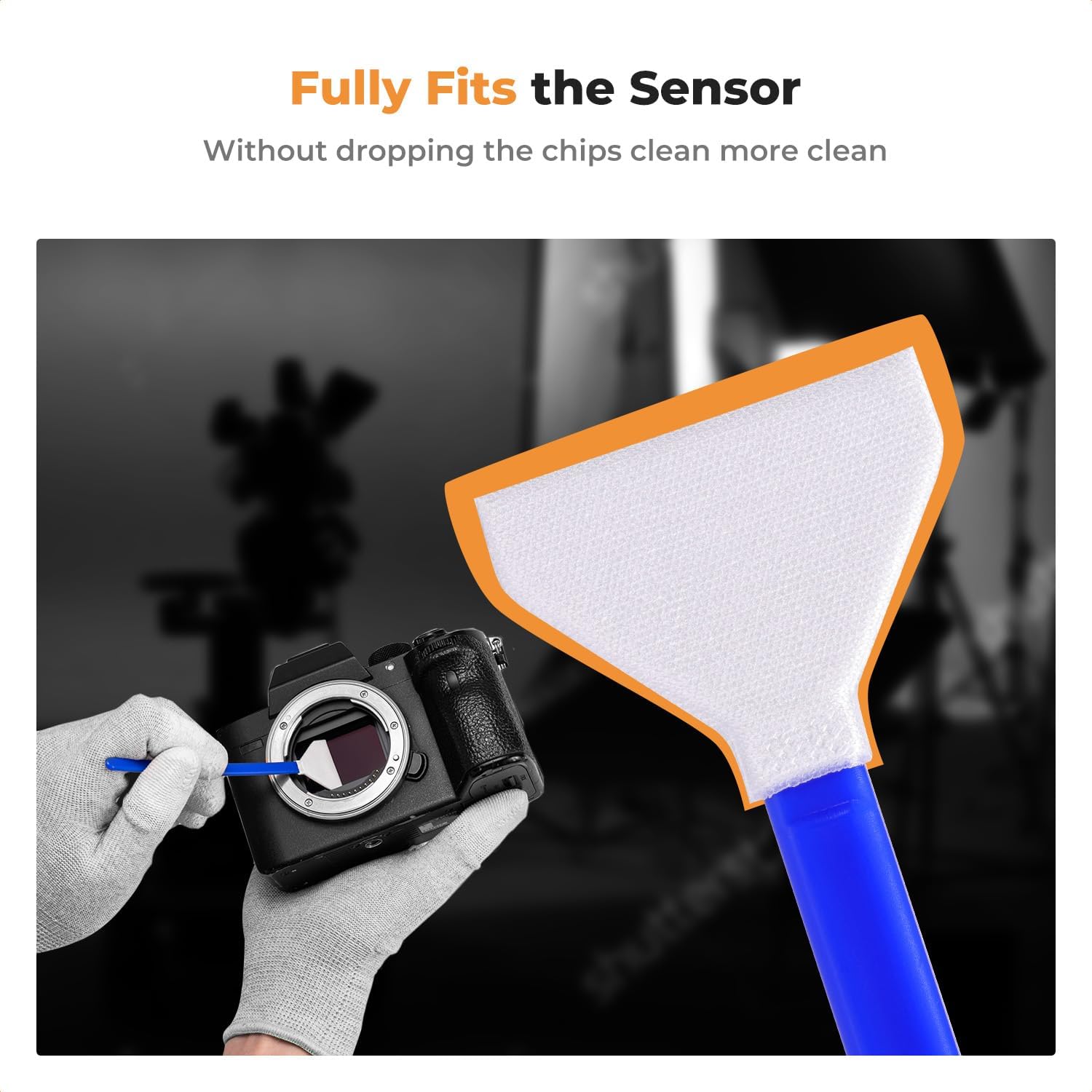 K&F Concept 20 Pack APS-C Frame Sensors Cleaning Swabs, DSLR SLR Digital Camera Dry CCD CMOS Clean Swabs Compatible with Nikon Sony Canon DSLR Camera Sensor, 16mm x 20mm