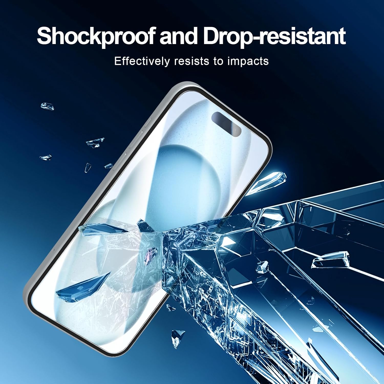 NEW'C 3 Pack Designed for iPhone 16, iPhone 15 Screen Protector (6.1 inches),Enhanced Tempered Glass Protection with easy installation tool included,Ultra Resistant
