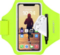 Cell Phone Running Armband with Zipper Pocket Armband Case Running Holder for iPhone 16 Pro Max/15/14 Pro Max/13/12 /11 Pro Max/XS/XR,Galaxy S20 S10,Sweatproof Arm Band with Card/Key Bag