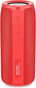Bluetooth Speaker,MusiBaby M88 Speakers,Dual Pairing, Bluetooth 5.3,Loud Stereo Sound,Booming Bass,30H Playtime for Home& Outdoor Party,Beach,Portable Speaker,Gifts(Red)