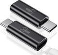 Temdan 2 Pack Lightning to USB C Adapter for iPhone 15/16 Pro/Pro Max/Plus, Support Audio/OTG Adapter, Type C Charger Connector Cable, Black