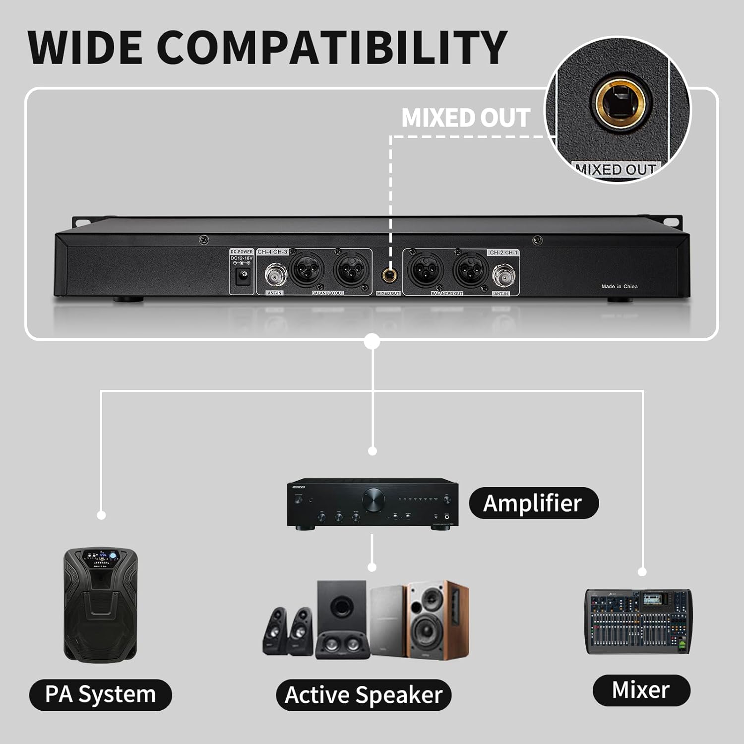 4 Channel Wireless Microphone System UHF 2 Cordless Handheld Mics and 2 Lavalier Headset Mics for Karaoke Church Speaking Conference Meeting Party, 4x25 Adjustable Frequency (2 Handheld + 2 Bodypack)