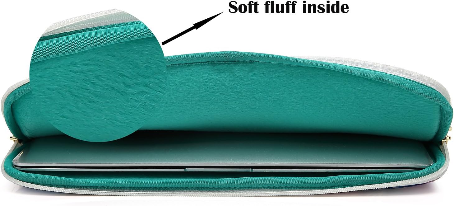 Canvaslove Pink Rose Pattern Laptop Sleeve Case Bag with Pocket for MacBook Pro 14 inch and 14 inch Laptop