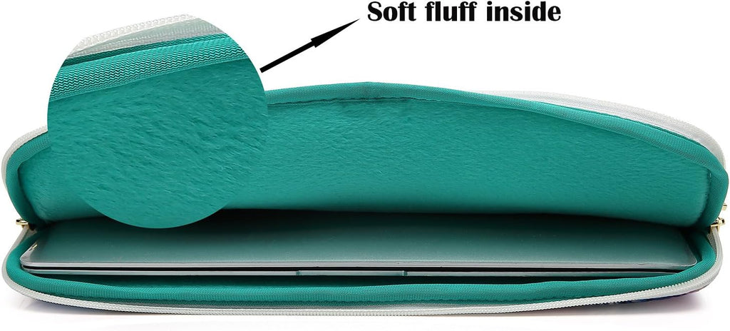 Canvaslove Rose Pattern Canvas Laptop Sleeve Case Bag with Pocket for MacBook Pro 14 inch and 14 inch Laptop