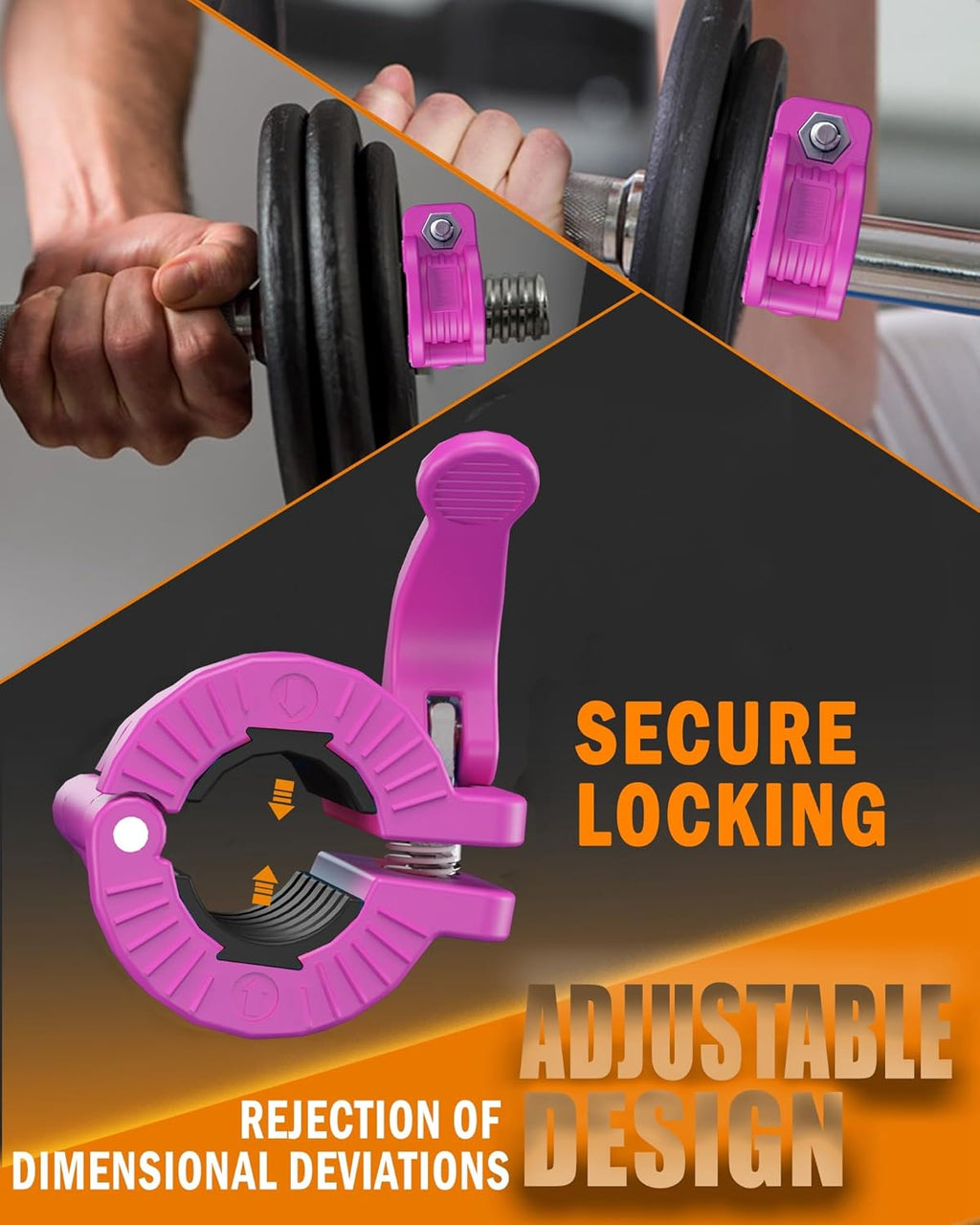 MAXRICH Barbell Clamp 1 inch Multiple Sizes & Adjustable Weight Clips for Quick Release Barbell Collars