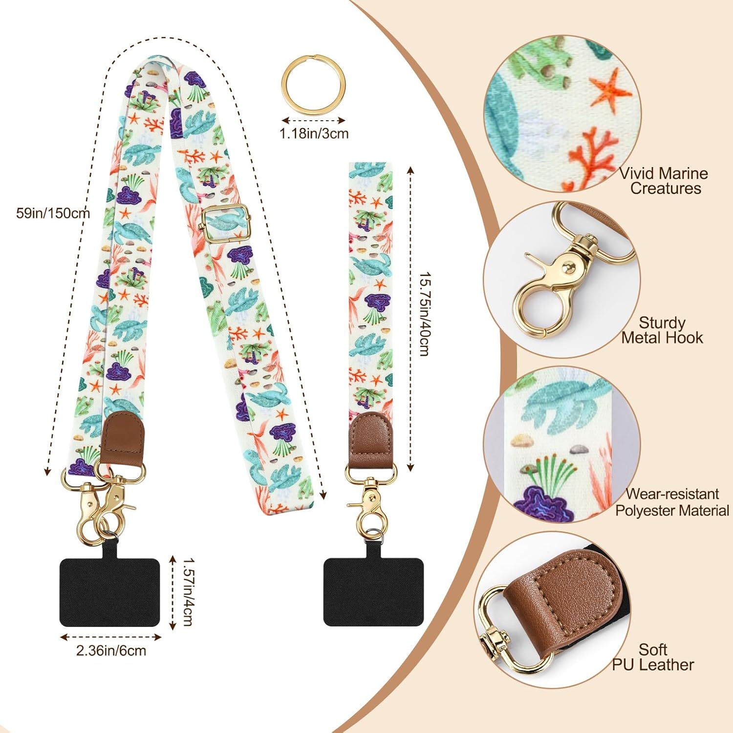TiMOVO Phone Lanyard Crossbody Wrist Strap, Adjustable Anti-Theft Strap for Smartphone Case