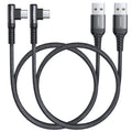 AINOPE [2 Pack 1.6FT Type C Cable, 3.1A Type C Charger Fast Charging, Right Angle Nylon Braided USB to USB C Cable Compatible with Galaxy S22 S21 S10, Note 10 9 A51 LG G8 G7 Charging Cord