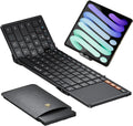 ProtoArc Foldable Keyboard with Touchpad, XK01 TP Folding Portable Keyboard, Full Size Keys, Large Trackpad Bluetooth Travel Keyboards for Laptop PC Tablet - Black