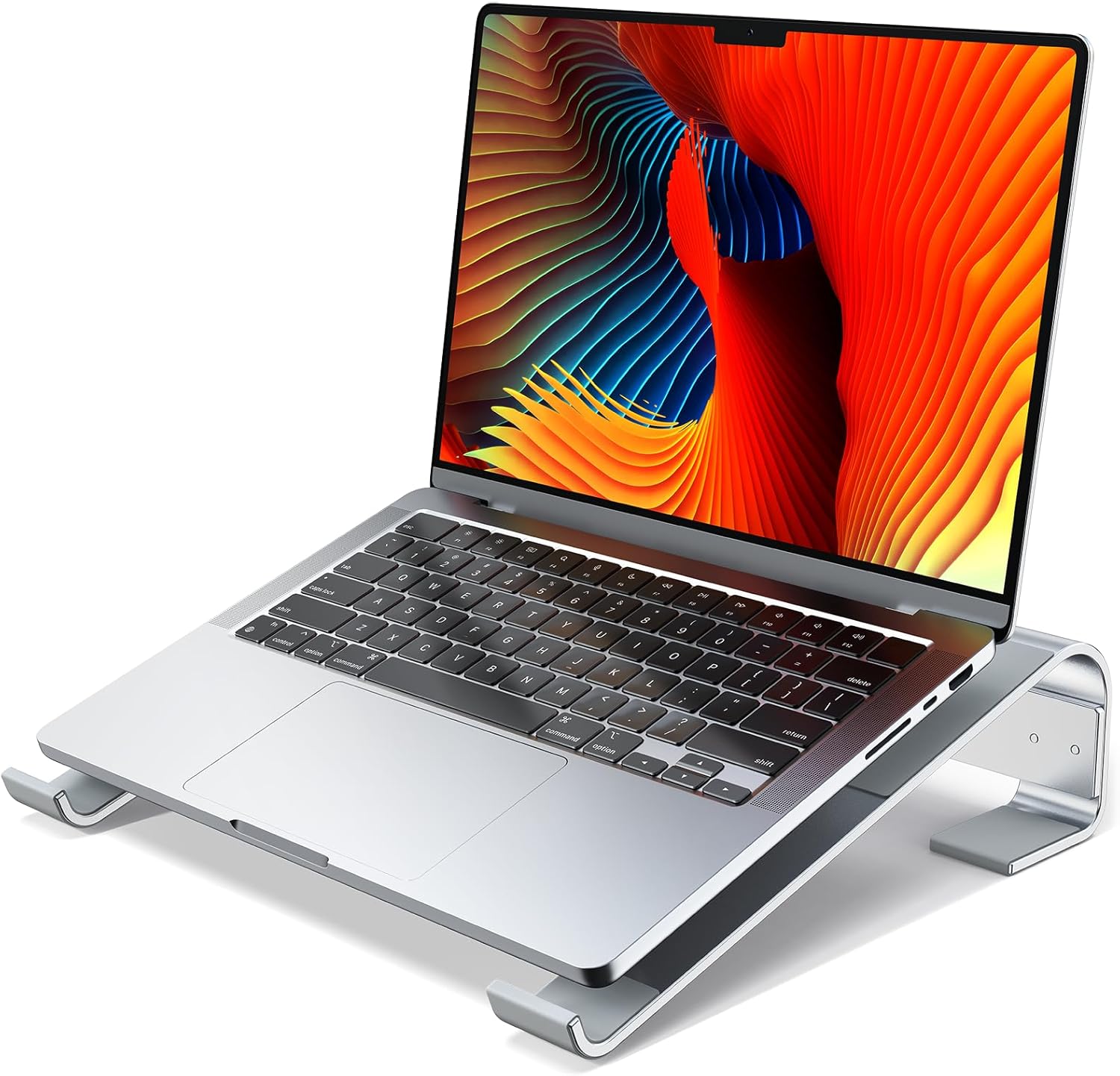 Laptop Stand for Desk, Aluminum Laptop Riser, Ergonomic Computer Stand Compatible with for MacBook Pro/Air, Dell, HP, Lenovo, 10-17.3'' (Silver)