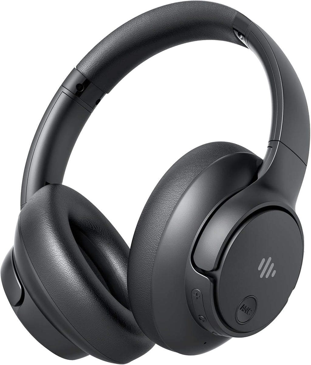 Active Noise Cancelling Headphones, Wireless Over Ear Bluetooth Headphones with Microphone, Transparency Mode, 70H Playtime, Hi-Res Audio, Deep Bass, Bluetooth 5.3, Lightweight Design,Black