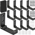 Folding Coat Hooks, Foldable Wall Hooks for Hanging Aluminum Alloy Cloth Coat Hanger Headphones Holder Headset Wall Hanger Hook- Pack of 12 (Black)