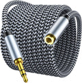 Aux Extension Cord 15ft, 3.5mm 1/8 Aux Stereo Audio Cable Male to Female Stereo Audio Extension Adapter Cable Nylon Braided Male to Female AUX Cord Compatible Phones, Headphones,Speakers, PC