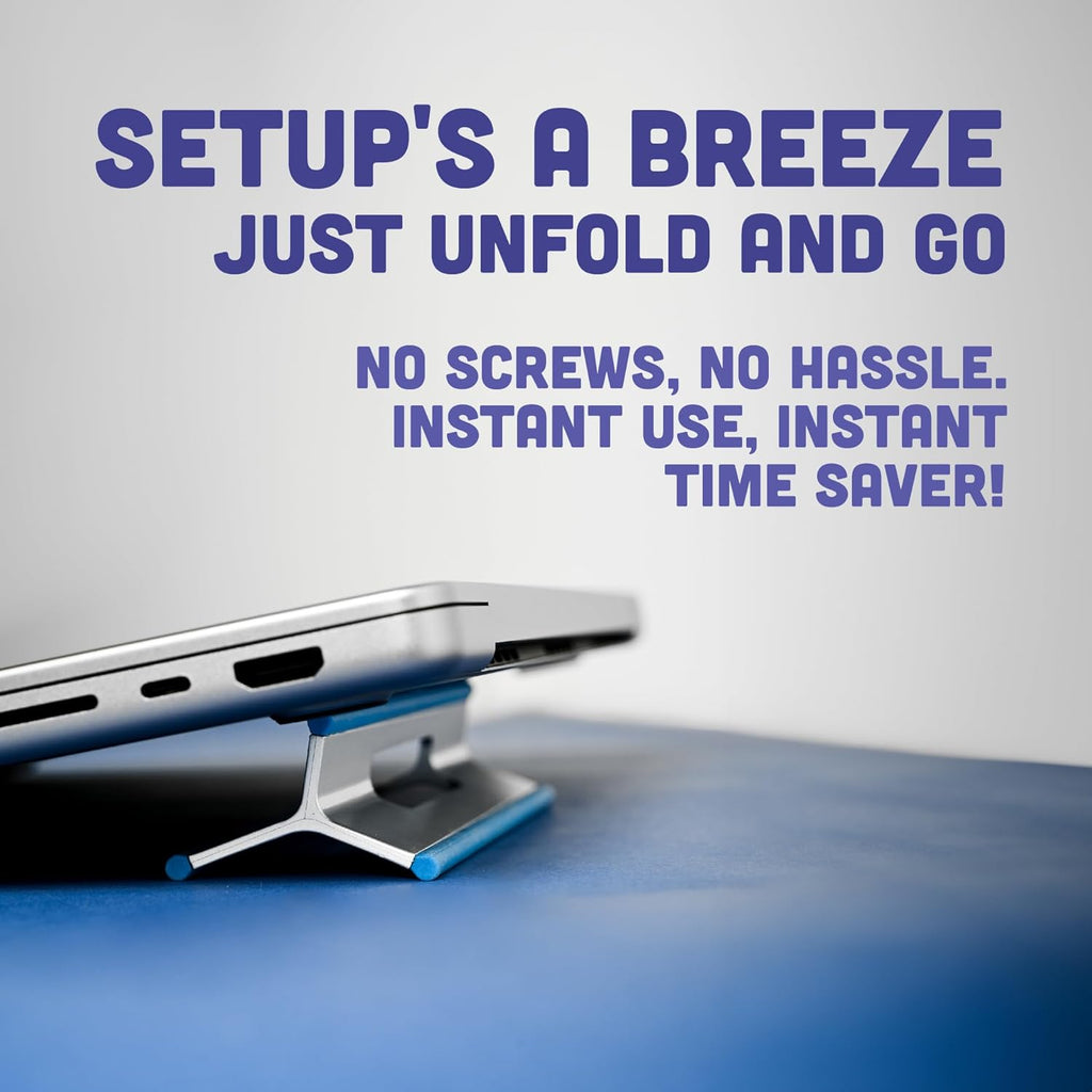 Steepy Low Profile Laptop Stand - 3 Height Adjustable Computer Stand - Lightweight Plastic Laptop Riser - Laptop Tilt & Angle Wedge