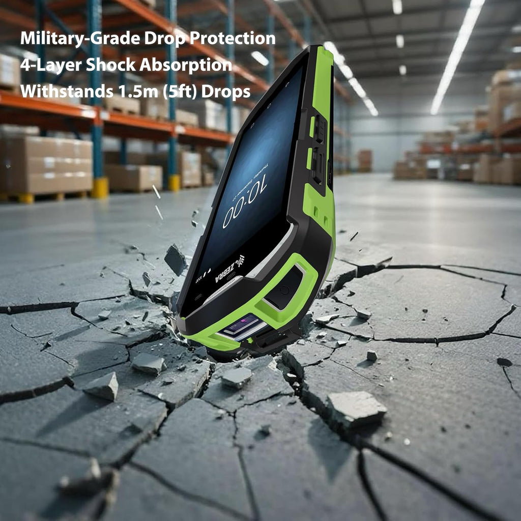 Case for Zebra TC51 TC510K TC52 TC52X TC56 TC57 TC57X TC520 TC520K – Rugged Protective Cover with Strap, Bumper, Boot-Style Holster, Handheld Barcode Scanner Accessory SG-TC51-EXO1-01 (Green)