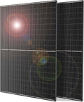 DOKIO 800W (2×400W) Monocrystalline Solar Panels 12/24V, 3 m Leads Each for Yard/Garden - Backyard Shed/Cabin/Patio, Off-Grid 12V Systems, Prefer Parallel for Stable Output, Fewer Connections